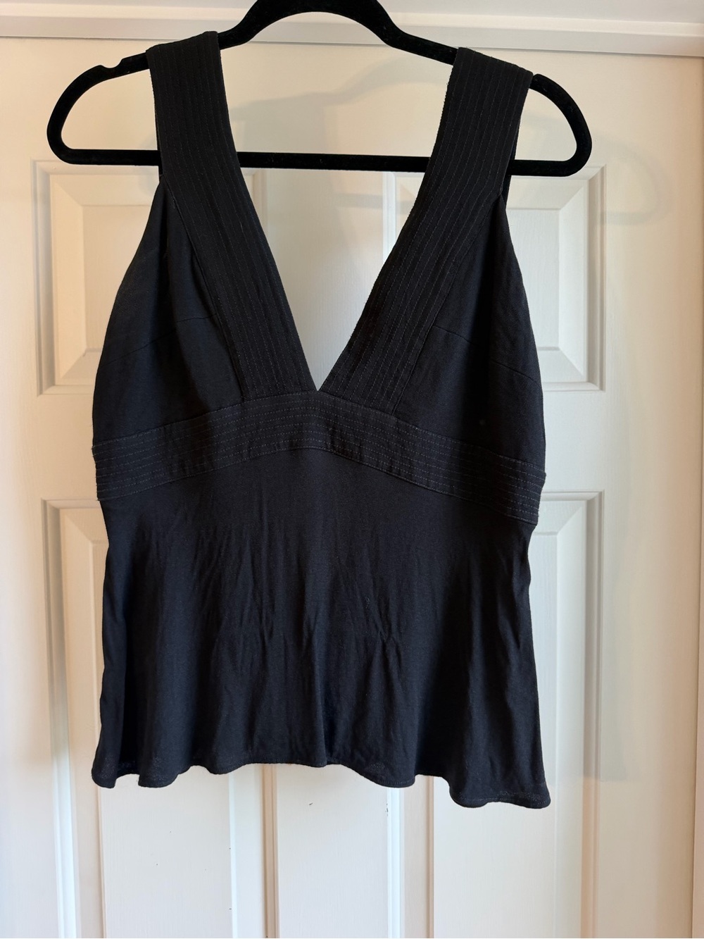 Trouvé peplum black zip back top